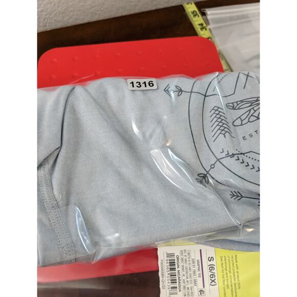 All in Motion Explorers Club TShirt Girls Small 6 6X Gray Short Sleeve Dragonfly - Picture 9 of 9